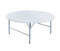 Sammenleggbart bord Ø180 cm plast/stål hvit - Sunlife®